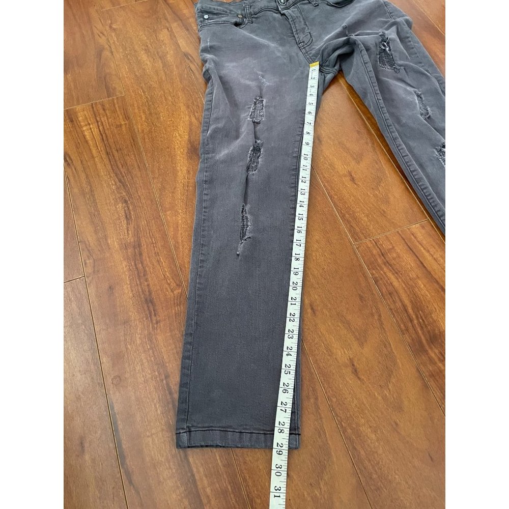 RING OF FIRE SLIM Distressed Destructed Pants Men Gray Size W33 L30 - Picture 12 of 12